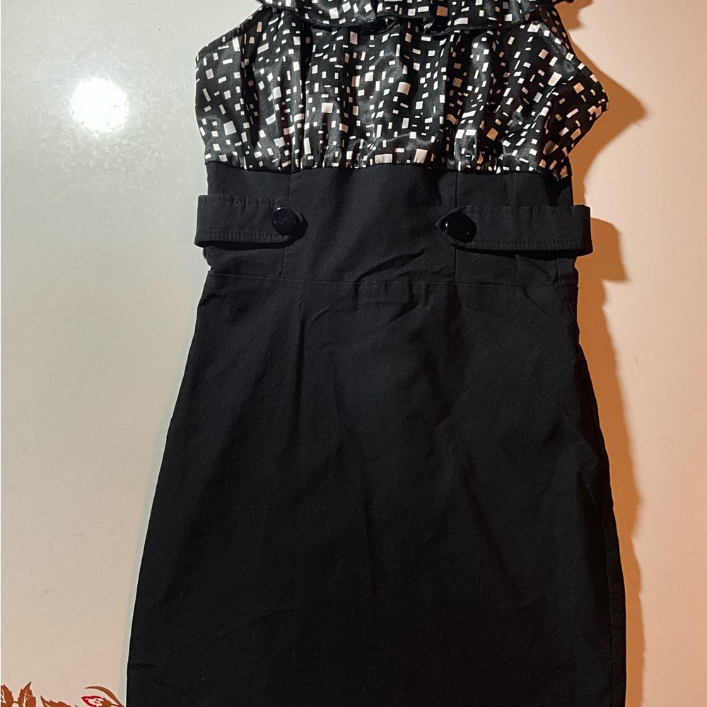 Black and White Patterned Dress